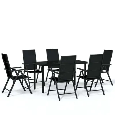 Image de vidaXL Ensemble de jardin 7 pièces noir