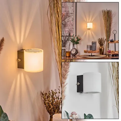 Produktbild von Hers Wandlampe aus Metall/Glas in Schwarz/Weiß