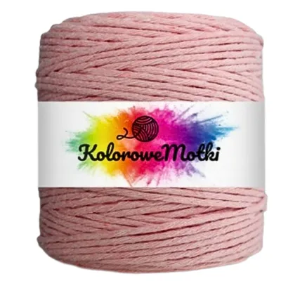 Zdjęcie produktu dla KoloroweMotki | Sznurek bawełniany 100m 3mm Różowy | Idealny do rękodzieła, makramy, prac artystycznych, pakowania prezentów