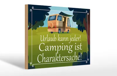 Produktbild von Holzschild Spruch 30x20cm Urlaub kann jeder Camping ist