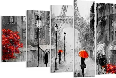 Produktbild von Bild auf Leinwand - Leinwandbild - Paris Stadt Zuhause - 150x100cm - Wand Bild - Wanddeko - Leinwanddruck - Bilder - Kunstdruck - Wanddekoration - Leinwand bilder - Wandkunst - EG150x100-3942