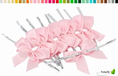Produktbild von Satinschleifen 5cm, 10 Stück, Farbauswahl:rose 123 / zartrosa / hellrosa