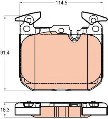 Produktbild von TRW GDB2031 Bremsbeläge Satz Vorne für BMW 1 Schrägheck (F20) 3 Touring (F31) 3 Limousine (F30, F80) 4 Gran Coupe (F36) 3 GT (F34)
