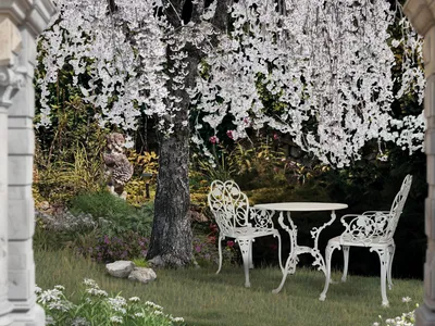 Produktbild von abc HOME | Gartenmöbel-Set | Gartentisch | Gartenstuhl | Gartenbank | Aluminiumguss | Jugendstil