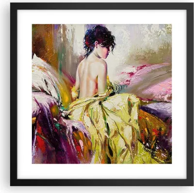 Produktbild von Gerahmtes Poster - Schwarzer Rahmen - Frau Modell - 40x40 cm - Wand Bild - Wanddeko - Wandbilder - Kunstposter - Wandposter - Bilderrahmen - Bilder - Kunstdruck - Wandbild - P2BAC40x40-3524