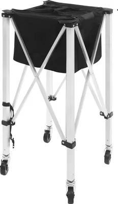 Image de Chariot de tennis portable, construction robuste, grand espace de rangement, noir