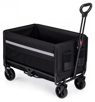 Obrázek produktu pro MultiGarden HTN042 Skládací zahradní vozík s kapsami 120 l, černý