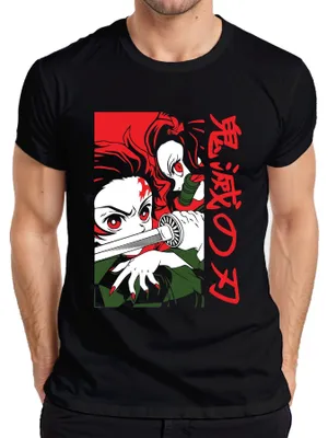Obrázok produktu pre Kimetsu no Yaiba Nezuko Katana Anime Manga Japan Gift Cosplay Pánske tričko, čierne, XXL