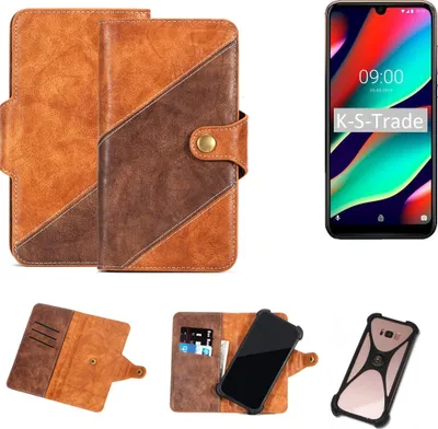 Produktbild von K-S-Trade Handyhülle Schutzhülle Bookstyle Case Wallet-Case kompatibel mit Wiko View 3 Cover Klapphülle Kantenschutz Smartphone dunkelbraun braun