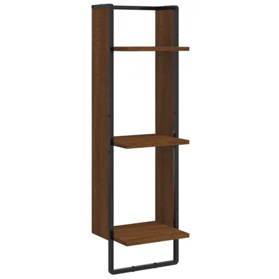 Produktbild von vidaXL Wandregal 3 Fächer Braun Eichen-Optik 30x25x100cm Holzwerkstoff