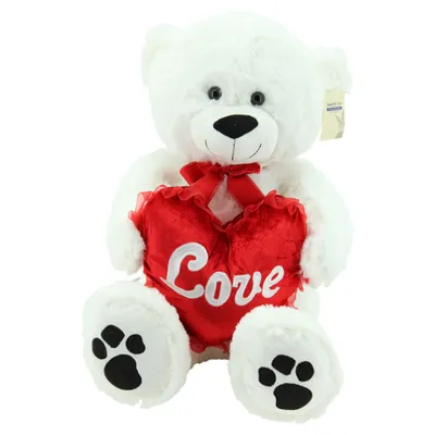 Produktbild von Sweety-Toys 5710 XXL Riesen Teddy Valentine Teddybär 80cm weiss mit Herz LOVE supersüss
