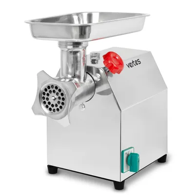 Image de Hachoir à viande VERTES Machine à viande électrique, acier inoxydable, 850 W, 120 kg/h, taille 12, professionnel pour la restauration, 2 bacs de remplissage