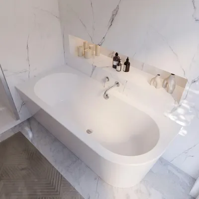 Produktbild von Schulte Vorwand-Badewanne Modell Lago Canto, Version links, Weiß Sanitäracryl, 178x78 cm, Höhe 58 cm, inkl. Ab- und Überlauf