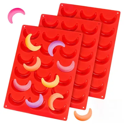 Silikon-Backform Vanillekipferl, 18 Förmchen, 3er-Set