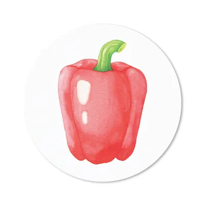 Produktbild von MuchoWow® Mauspad Mousepad Aquarell - Paprika - Rot 30x30 cm - Mousepads - Maus Mat - Pad - Mausunterlage - Tischunterlage - Schreibtischmatten
