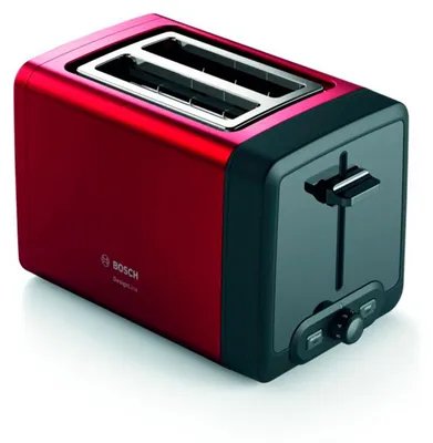 Image de Bosch TAT4P424DE Grille-pain 2 tranche(s) 970 W noir rouge
