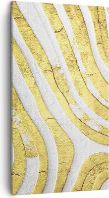 Produktbild von Bild auf Leinwand - Leinwandbild - Einteilig - Abstraktion Gold Weiß - 45x80cm - Wand Bild - Wanddeko - Wandbilder - Leinwanddruck - Bilder - Wanddekoration - Leinwand bilder - Wandbild - PA45x80-4511