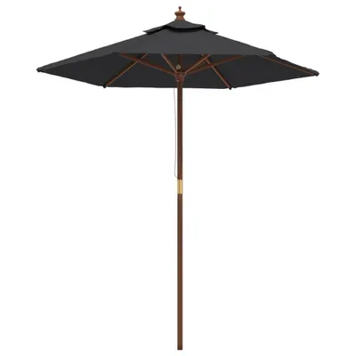 Immagine prodotto di Ombrellone da Giardino con Palo in Legno Nero 196x231 cm