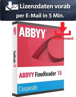 Produktbild von ABBYY FineReader PDF 16 Corporate (1 User - 1 Jahr) ESD Büro Business 5 Min. Versand als Download per Mail