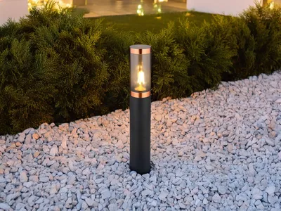 Produktbild von Moderne LED Sockelleuchte Gartenbeleuchtung & Wegbeleuchtung Schwarz, Höhe 45cm