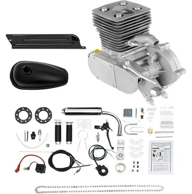 Produktbild von 100 ccm Fahrradmotor Set - 2-Takt Benzinmotor - Einzylinder - Luftgekühlt - 44-Zahn Ritzel - Hilfsmotor für Fahrrad