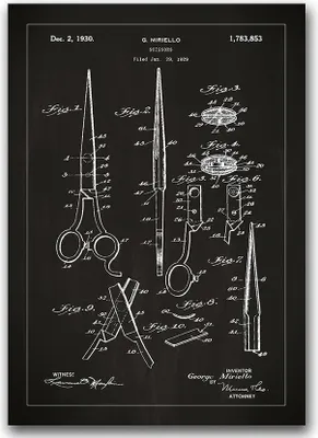 Produktbild von Poster - Canvas - Leinwand - 59,4 cm x 84,1 cm - Fotoposter - Leinwandkunst - Schere Patent Mirtello