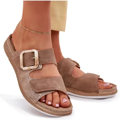 Produktbild von Damen Sandalen Mit Schnalle Und Klettverschluss Braun INBLU MK000013 36
