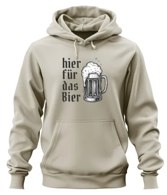 Obrázek produktu pro Zde pro pivo, , sklenice na pivo, kožené kalhoty, mikina, kapucí, přírodní motiv, velikost M