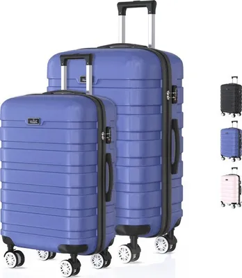 Immagine prodotto di Voyagoux® REVELATION - Set di valigie da viaggio M/L - Valigia - 2 pezzi - Valigia da viaggio con ruote - Blu - Chiusura TSA