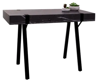 Produktbild von Konsolentisch HWC-L54, Telefontisch Arbeitstisch Beistelltisch Ablagetisch, Metall 75x100x40cm - Marmor-Optik grau