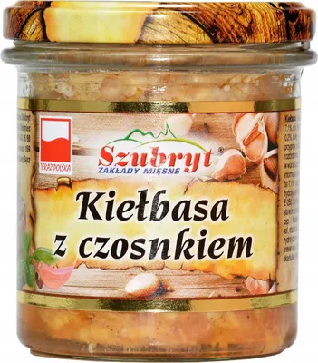 Zdjęcie produktu dla Kiełbasa z czosnkiem Szubryt 300g