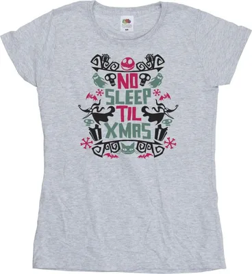Produktbild von Disney - "The Nightmare Before Christmas No Sleep Til Xmas" T-Shirt für Damen BI35756 (M) (Grau)
