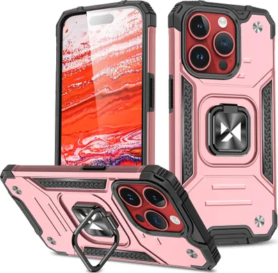 Produktbild von Wozinsky Ring Armor Hülle iPhone 15 Pro Max Roségold