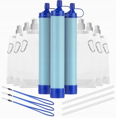 Produktbild von Tragbarer Wasserfilter 3er-Set für Camping Survival