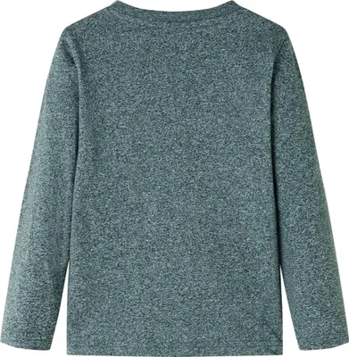 Produktbild von vidaXL Kinder-Langarmshirt Dunkelgrün Melange 104