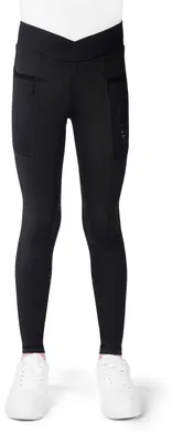 Immagine prodotto di Ekkia Equitheme Leggings da equitazione per bambini Flora Black, taglie bambino: 140 (10 anni)