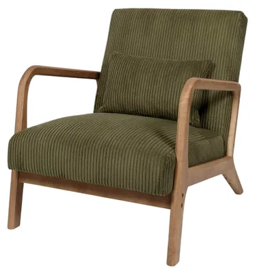 Produktbild von Moderner Wohnzimmersessel aus grünem Samt, ergonomisches Design für hohen Komfort, ideal zum Entspannen und Lesen, Maße 64,5 x 75 x 83 cm, grün