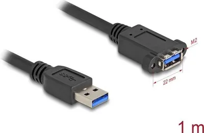 Obrázok produktu pre DeLOCK 80486, 1 m, USB A, USB A, USB 3.2 Gen 1 (3.1 Gen 1), 5 Gbit/s, Čierna