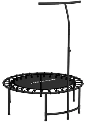 Immagine prodotto di TRAMPOLINO FITNESS CON MANIGLIA REGOLABILE | Colore: Nero | Dimensioni: 102x102x116-132 cm