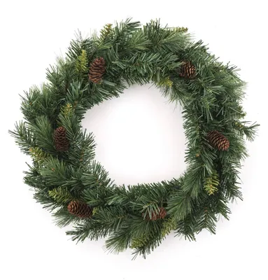 Produktbild von Weihnachtskranz mit Tannenzapfen grün-braun 40 cm - Einheitsgröße