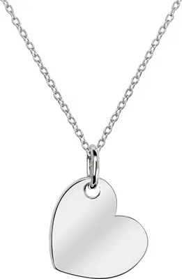 Produktbild von MATERIA by Matthias Wagner Gravur Kette mit Herz Anhänger - 925 Silber Herzkette Liebe rhodiniert 42-45cm KA-452
