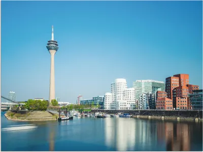 Produktbild von ARTland Wandbild Alu für Innen & Outdoor Düsseldorf Medienhafen 2 Größe: 40x30 cm