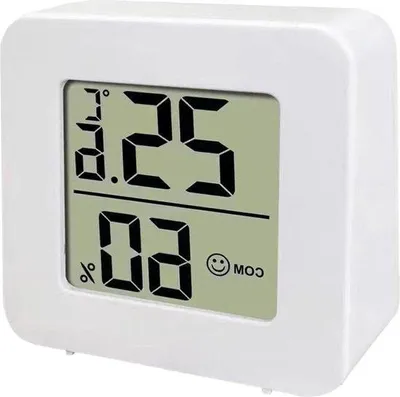 Obrázek produktu pro LCD termohygrometr pro měření teploty a vlhkosti vzduchu v interiéru – přesný termohygrometr do interiéru s displejem.