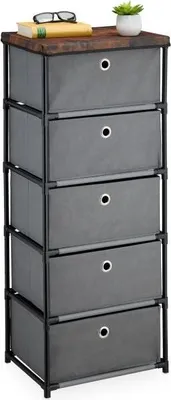 Immagine prodotto di Cassettiera dal design in legno con cassetti in tessuto