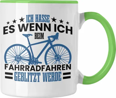 Produktbild von Trendation - Tasse Fahrradfahrer Geschenk für Radfahrer Fahrradfahrern Geblitzt Werden (Grün)