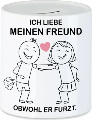 Produktbild von Ich Liebe Meinen Freund Obwohl Er Furzt Spardose Liebesbeweis Herzensmenschen Paar Liebling Furz Pups Liebe