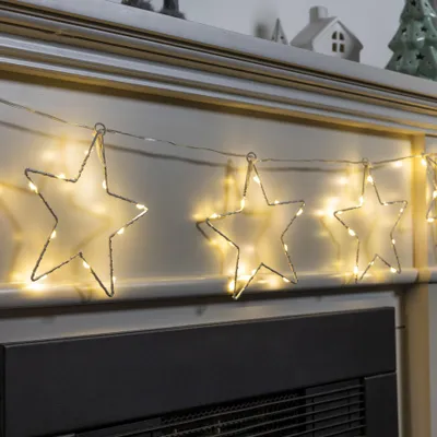 Produktbild von LED Lichterkette mit 8 Sternen warmweiß 205 cm Batteriebetrieben