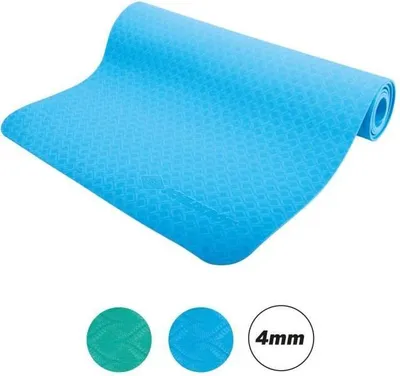 Image de Tapis de Yoga Schildkröt, 183 x 61 cm, 4 mm, Antidérapant, Sac Inclus, Bleu Clair