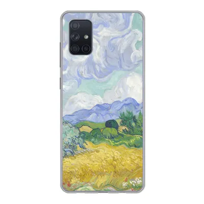 Produktbild von MuchoWow® Handyhülle Schutzhülle Hülle für Samsung Galaxy A71 Weizenfeld mit Zypressen - Vincent van Gogh Silikon Softcase Handy Hülle - Kartenbesitzer