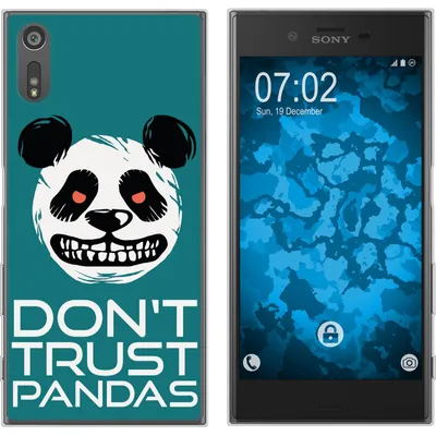 Produktbild von PhoneNatic Case kompatibel mit Sony Xperia XZs Silikon-Hülle Crazy Animals Panda M2